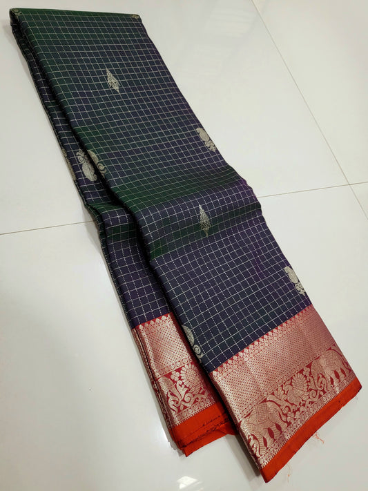 Kanchipuram Traditional Vaira Oosi Silk Saree 008